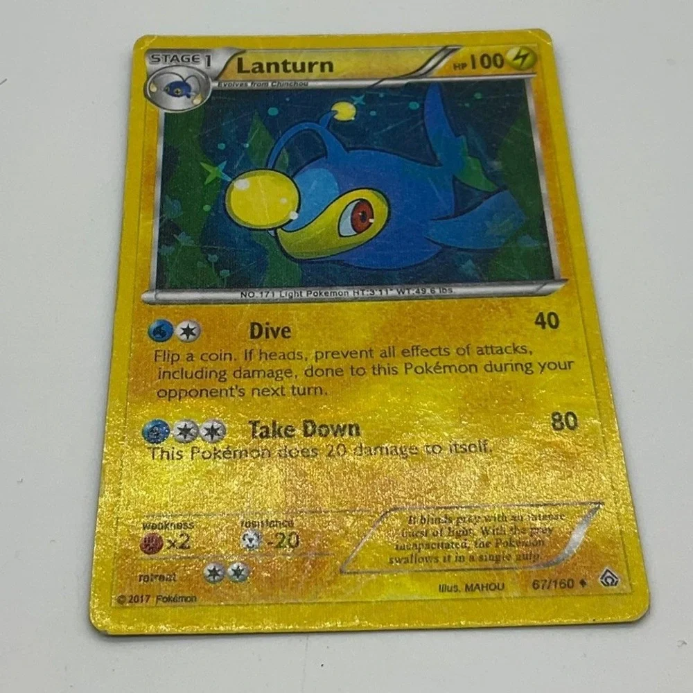 Pokemon Lanturn Trading Card Yellow Reverse Holo 67/160 Primal Clash